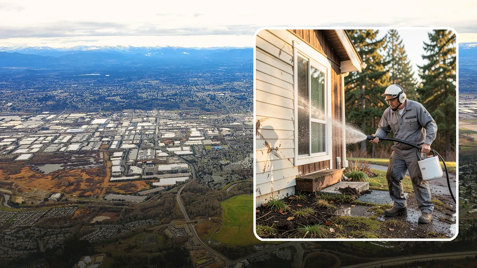 Storm Cleanup Washing in Kent, King County, WA - Storm cleanup washing removes the mud, debris streaks, and organic mess left across your property after a Northwest windstorm or...