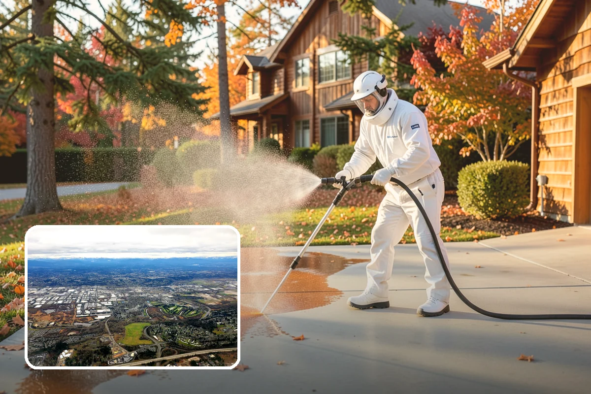 Storm Cleanup Washing in Kent, King County, WA - Clears branches, needles, and grit deposited by high winds