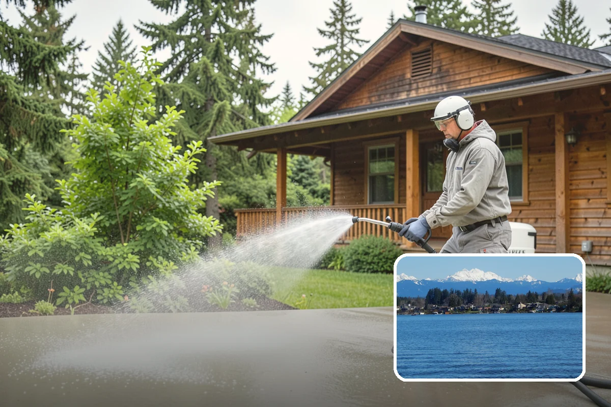Storm Cleanup Washing in Lake Stevens, Snohomish County, WA - Clears branches, needles, and grit deposited by high winds