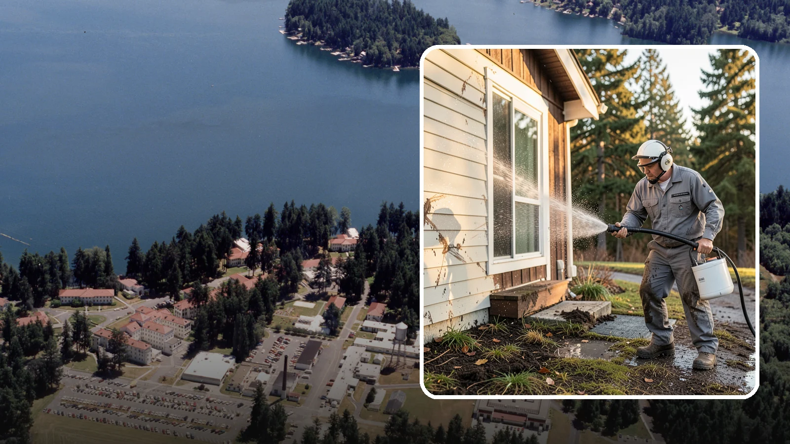 Storm Cleanup Washing in Lakewood, Pierce County, WA - Storm cleanup washing removes the mud, debris streaks, and organic mess left across your property after a Northwest windstorm or...