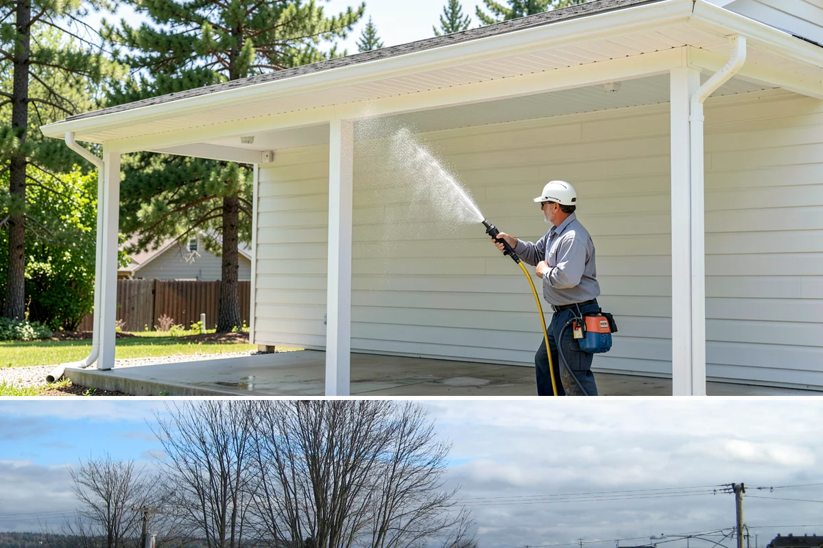 Storm Cleanup Washing in Langley, Island County, WA - Any time after a windstorm or heavy rain event, ideally within a few days before mud and organic streaks dry into the surface.