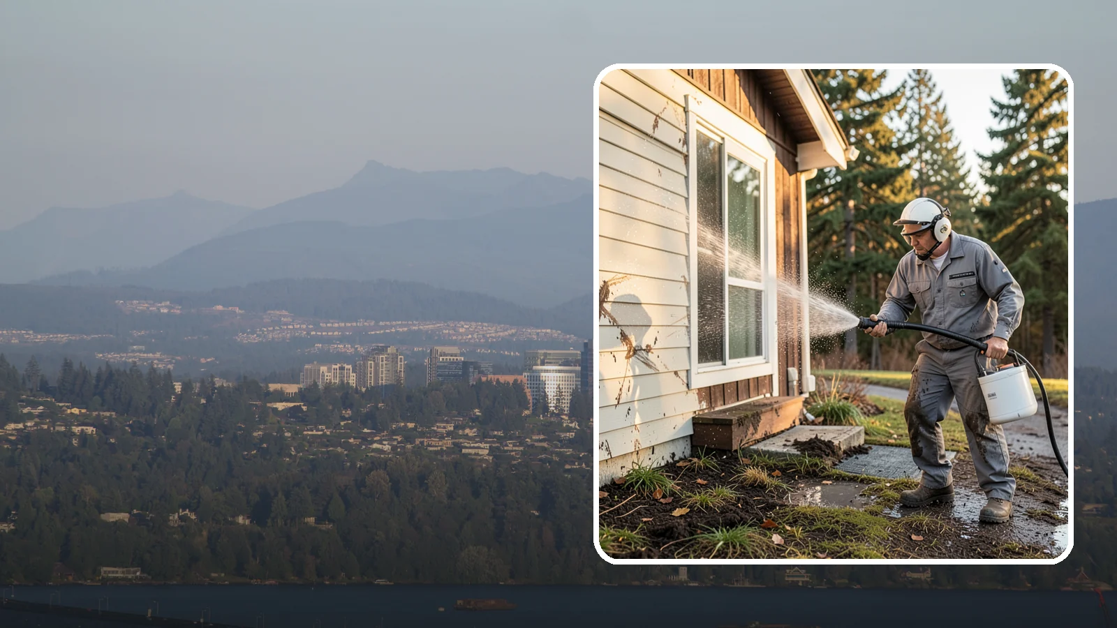 Storm Cleanup Washing in Medina, King County, WA - Storm cleanup washing removes the mud, debris streaks, and organic mess left across your property after a Northwest windstorm or...