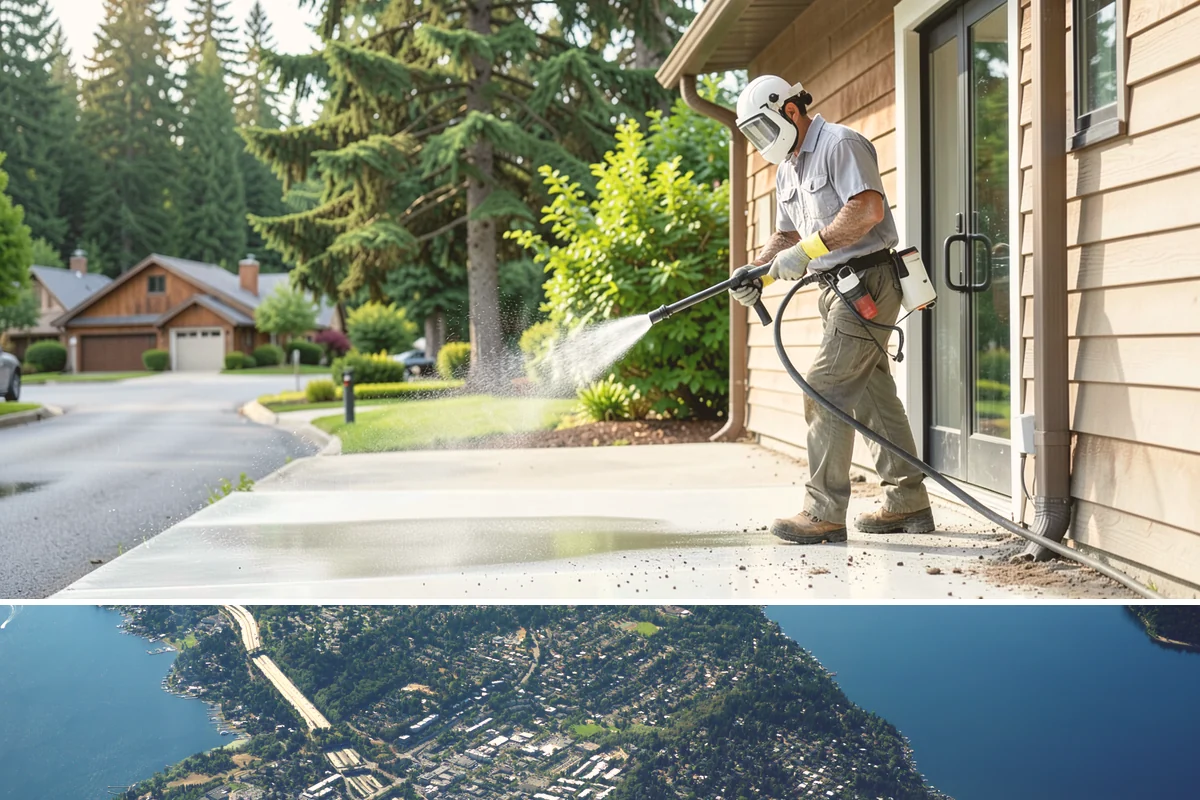 Storm Cleanup Washing in Mercer Island, King County, WA - Any time after a windstorm or heavy rain event, ideally within a few days before mud and organic streaks dry into the surface.