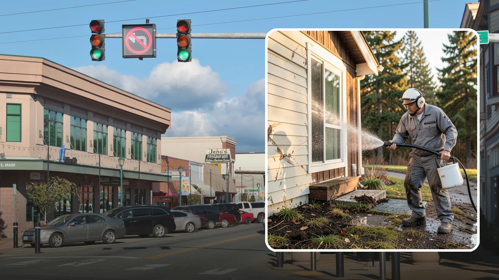 Storm Cleanup Washing in Monroe, Snohomish County, WA - Storm cleanup washing removes the mud, debris streaks, and organic mess left across your property after a Northwest windstorm or...
