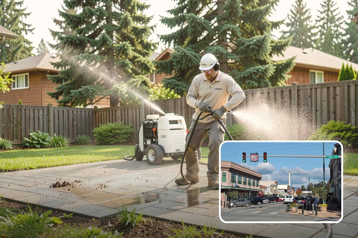 Storm Cleanup Washing in Monroe, Snohomish County, WA - Clears branches, needles, and grit deposited by high winds