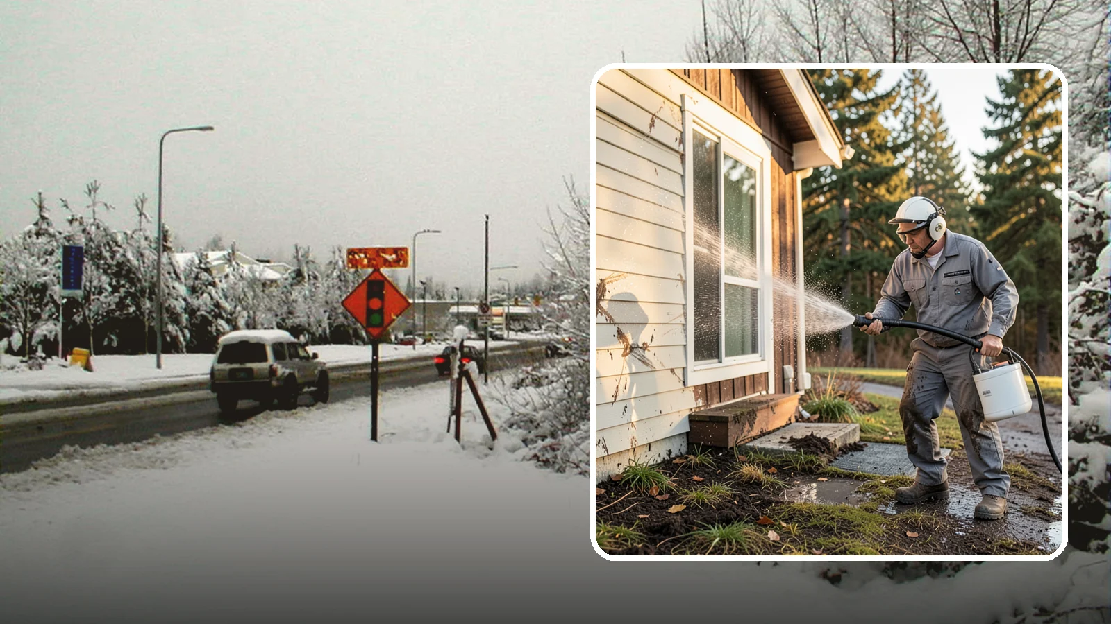 Storm Cleanup Washing in Newcastle, King County, WA - Storm cleanup washing removes the mud, debris streaks, and organic mess left across your property after a Northwest windstorm or...