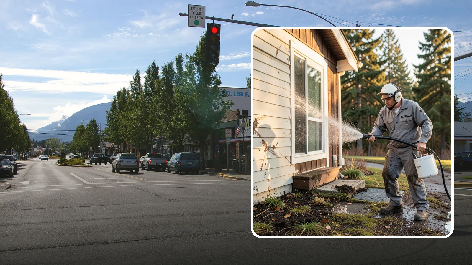 Storm Cleanup Washing in North Bend, King County, WA - Storm cleanup washing removes the mud, debris streaks, and organic mess left across your property after a Northwest windstorm or...