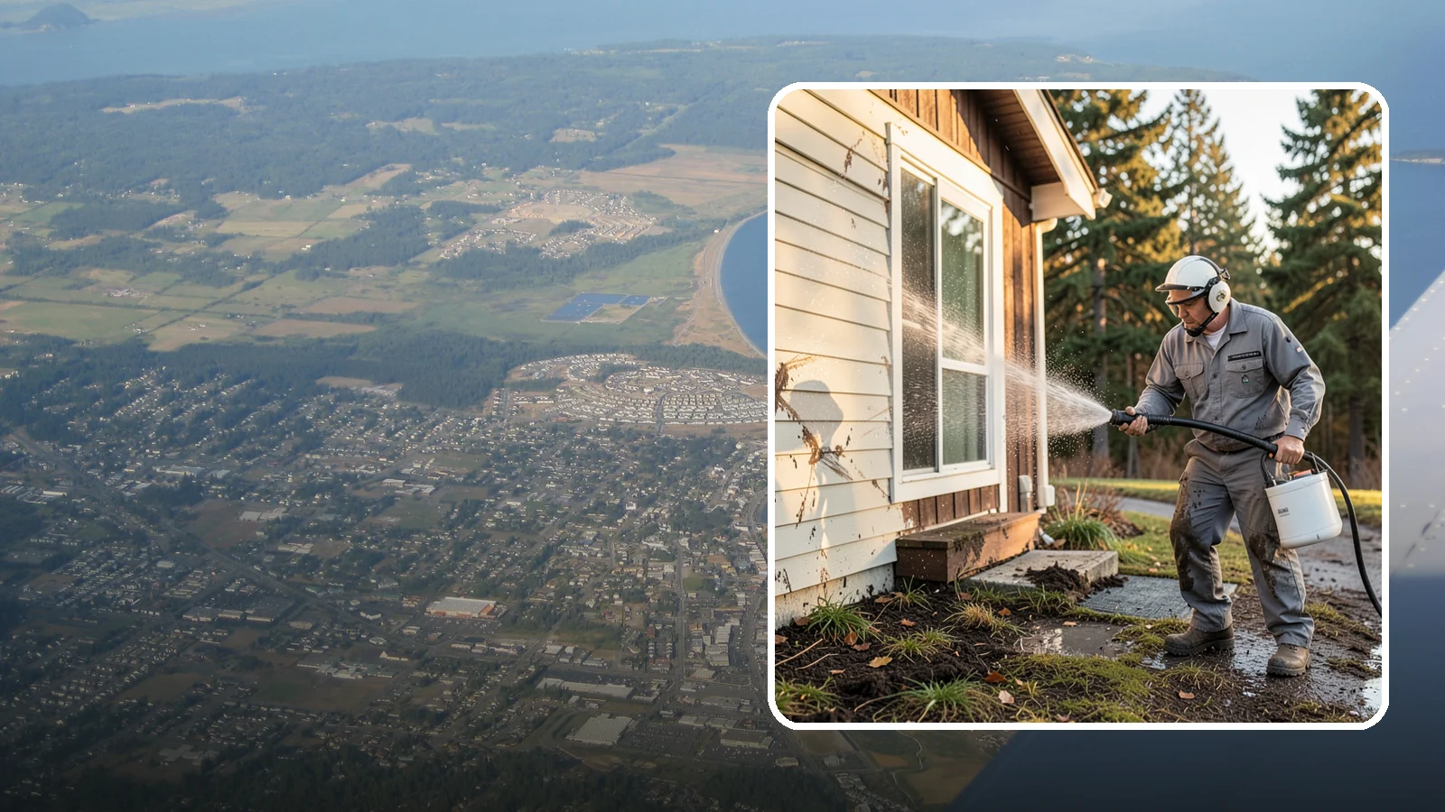 Storm Cleanup Washing in Oak Harbor, Island County, WA - Storm cleanup washing removes the mud, debris streaks, and organic mess left across your property after a Northwest windstorm or...