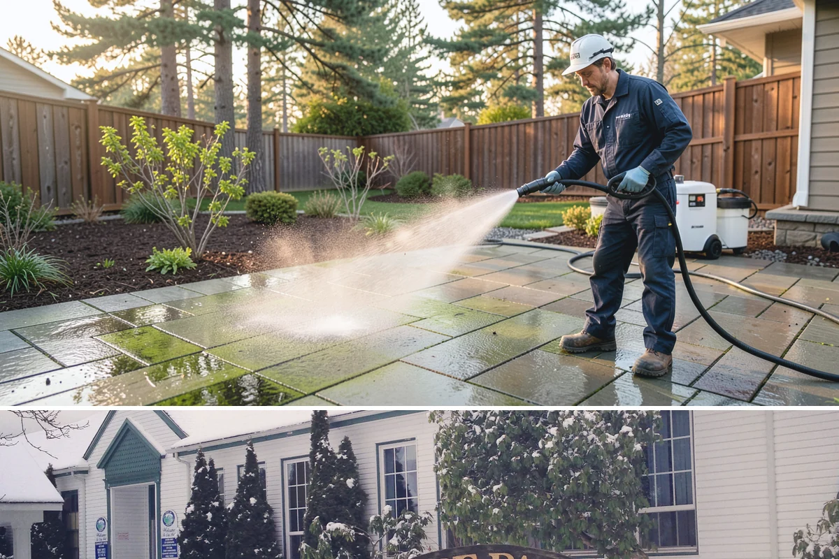 Storm Cleanup Washing in Pacific, King County, WA - Any time after a windstorm or heavy rain event, ideally within a few days before mud and organic streaks dry into the surface.