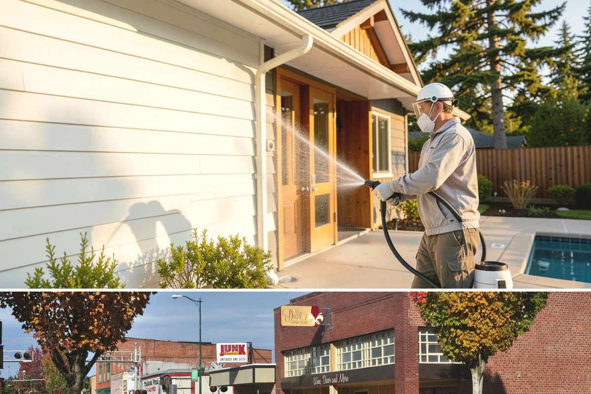 Storm Cleanup Washing in Puyallup, Pierce County, WA - Any time after a windstorm or heavy rain event, ideally within a few days before mud and organic streaks dry into the surface.