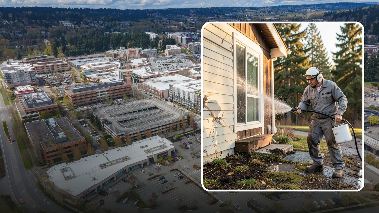 Storm Cleanup Washing in Redmond, King County, WA - Storm cleanup washing removes the mud, debris streaks, and organic mess left across your property after a Northwest windstorm or...