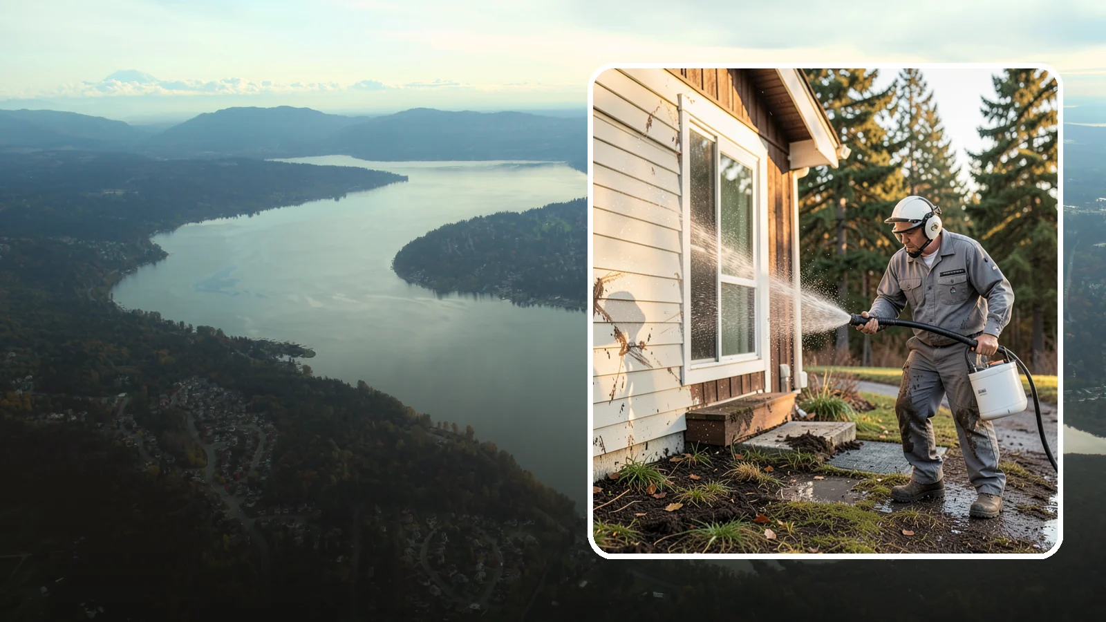 Storm Cleanup Washing in Sammamish, King County, WA - Storm cleanup washing removes the mud, debris streaks, and organic mess left across your property after a Northwest windstorm or...