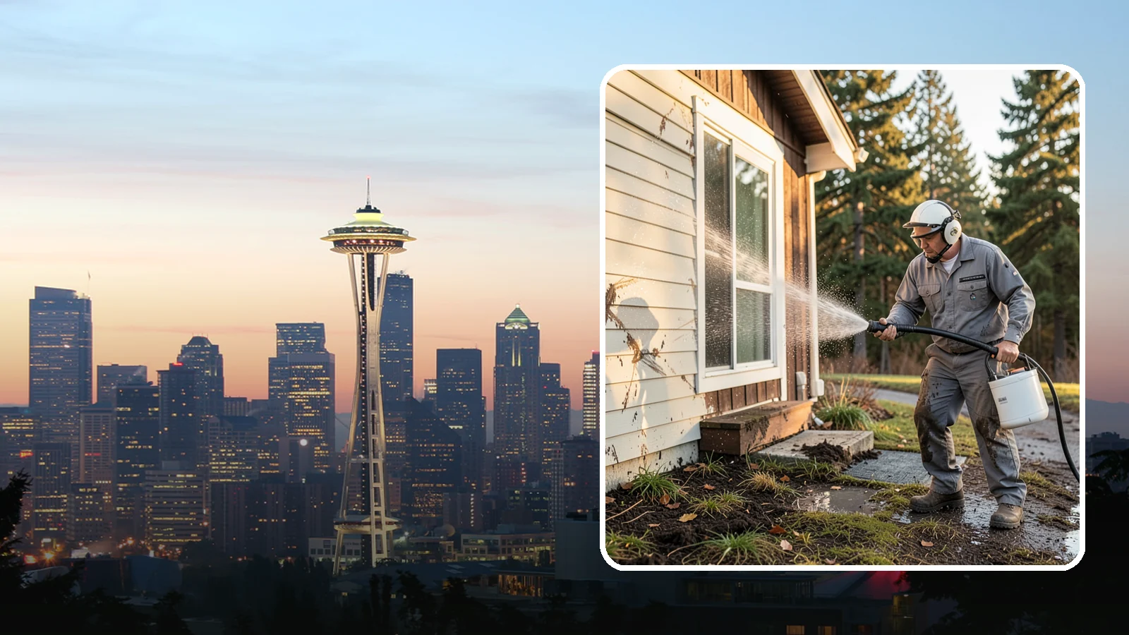 Storm Cleanup Washing in Seattle, King County, WA - Storm cleanup washing removes the mud, debris streaks, and organic mess left across your property after a Northwest windstorm or...