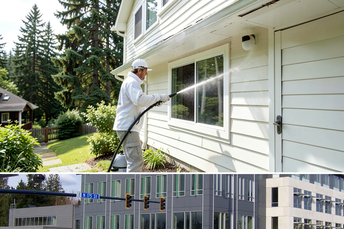 Storm Cleanup Washing in Shoreline, King County, WA - Any time after a windstorm or heavy rain event, ideally within a few days before mud and organic streaks dry into the surface.