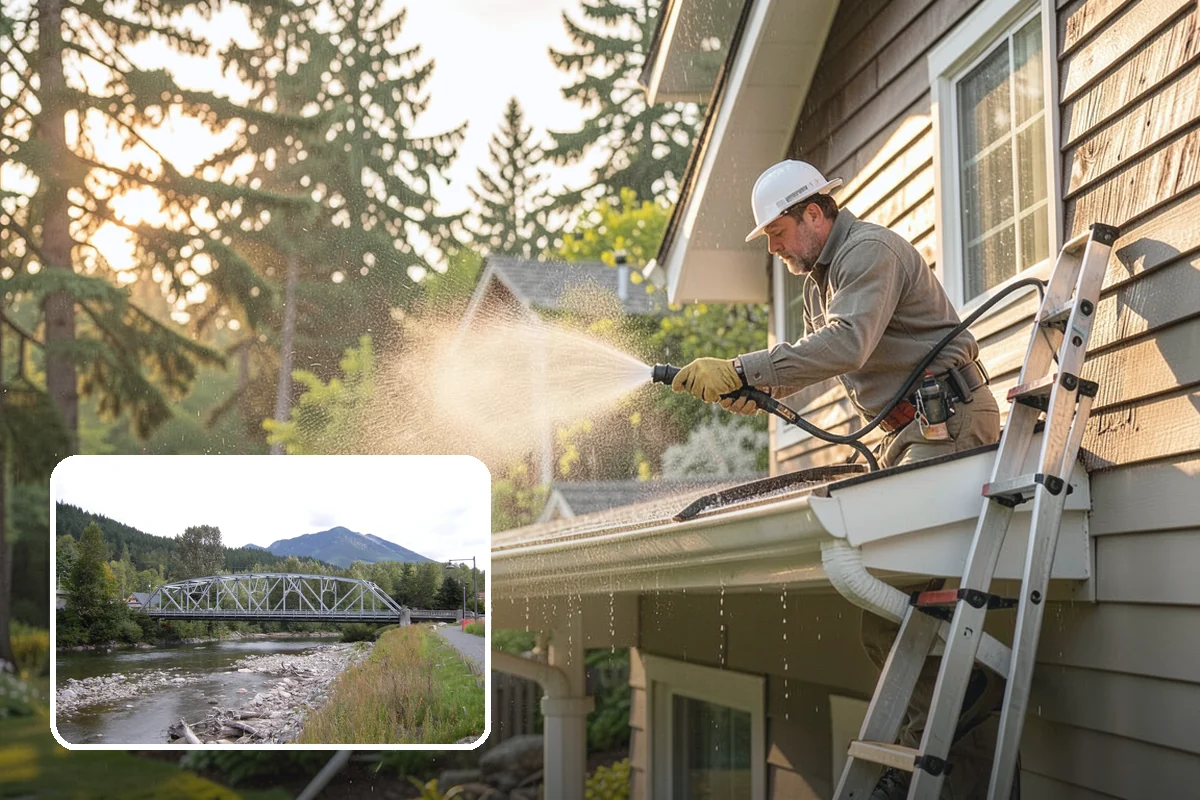 Storm Cleanup Washing in Skykomish, King County, WA - Clears branches, needles, and grit deposited by high winds