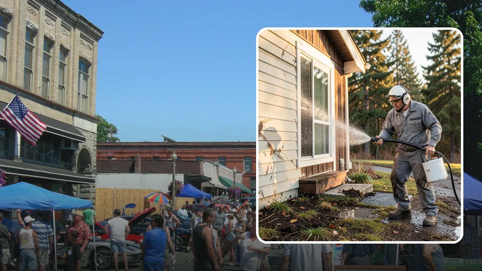 Storm Cleanup Washing in Snohomish, Snohomish County, WA - Storm cleanup washing removes the mud, debris streaks, and organic mess left across your property after a Northwest windstorm or...