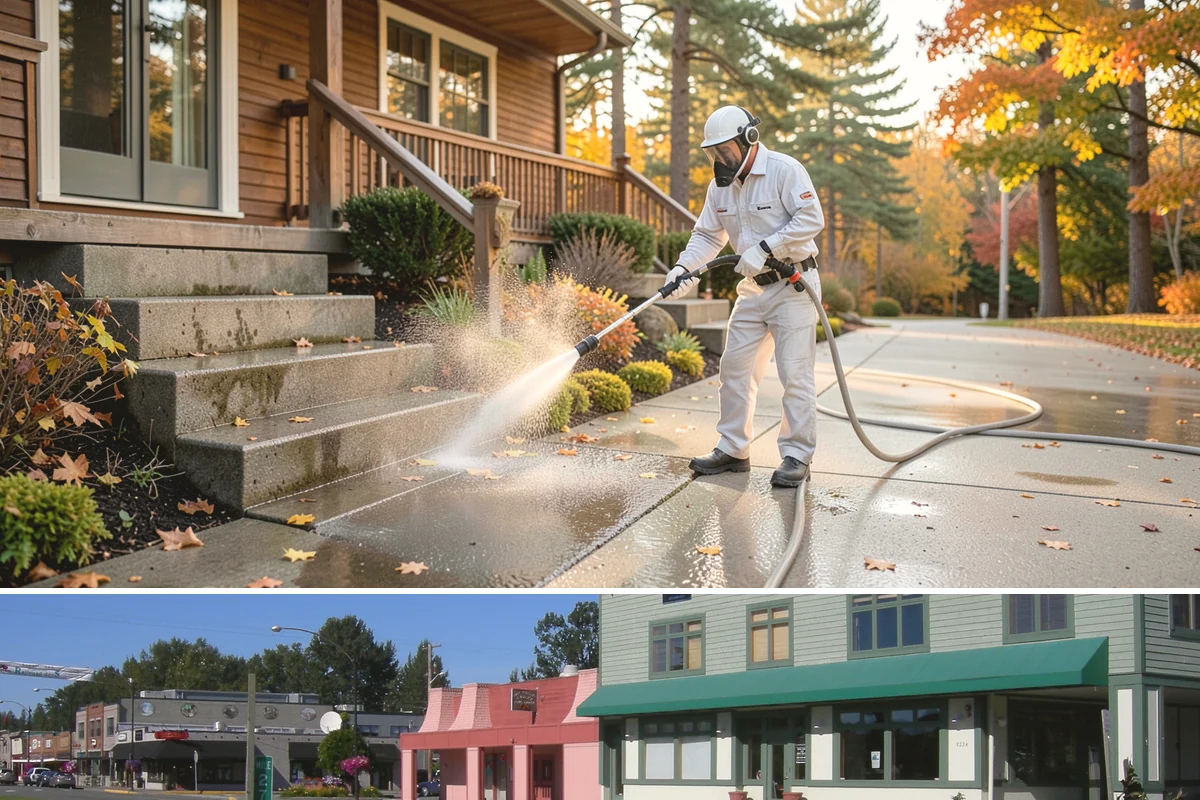 Storm Cleanup Washing in Snoqualmie, King County, WA - Any time after a windstorm or heavy rain event, ideally within a few days before mud and organic streaks dry into the surface.