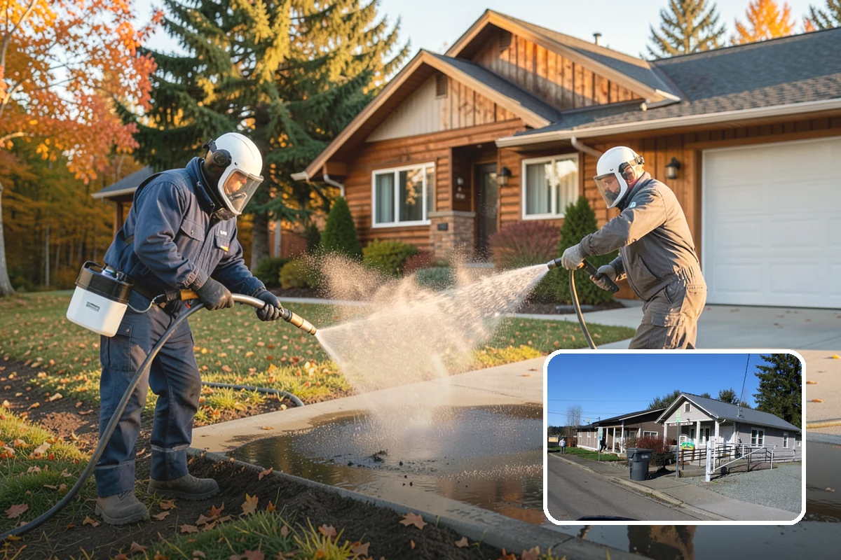 Storm Cleanup Washing in South Prairie, Pierce County, WA - Clears branches, needles, and grit deposited by high winds