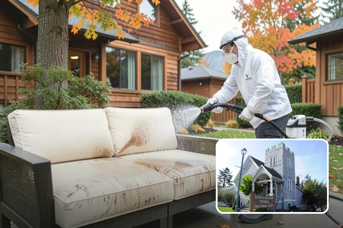 Storm Cleanup Washing in Steilacoom, Pierce County, WA - Clears branches, needles, and grit deposited by high winds