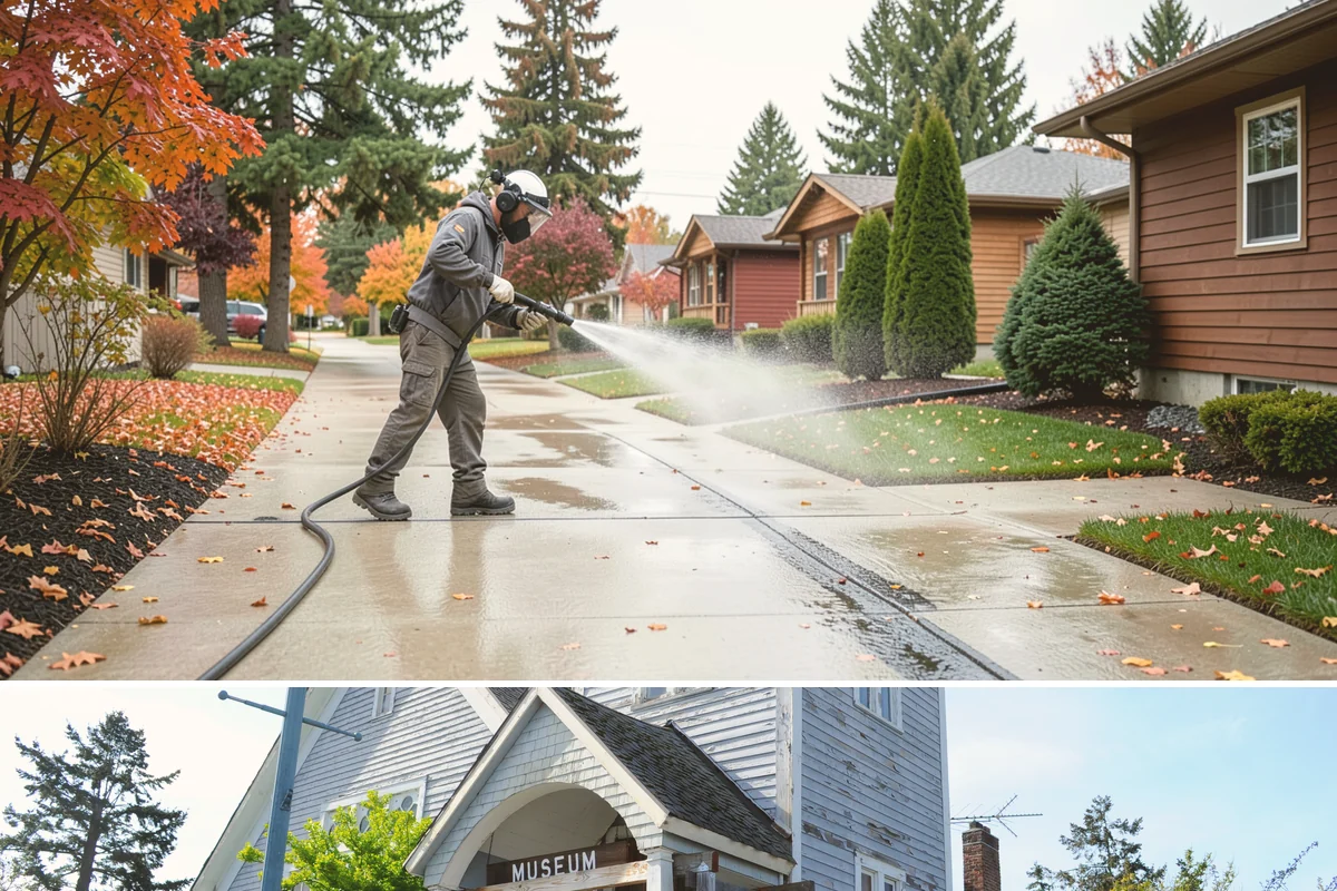 Storm Cleanup Washing in Steilacoom, Pierce County, WA - Any time after a windstorm or heavy rain event, ideally within a few days before mud and organic streaks dry into the surface.
