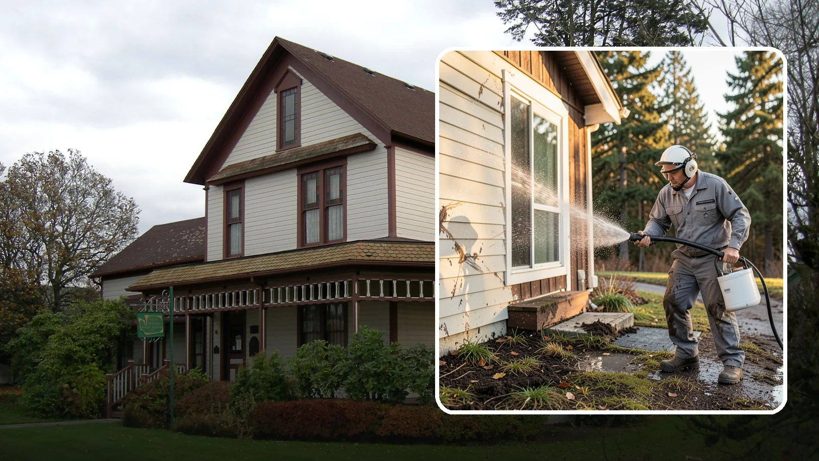Storm Cleanup Washing in Sumner, Pierce County, WA - Storm cleanup washing removes the mud, debris streaks, and organic mess left across your property after a Northwest windstorm or...