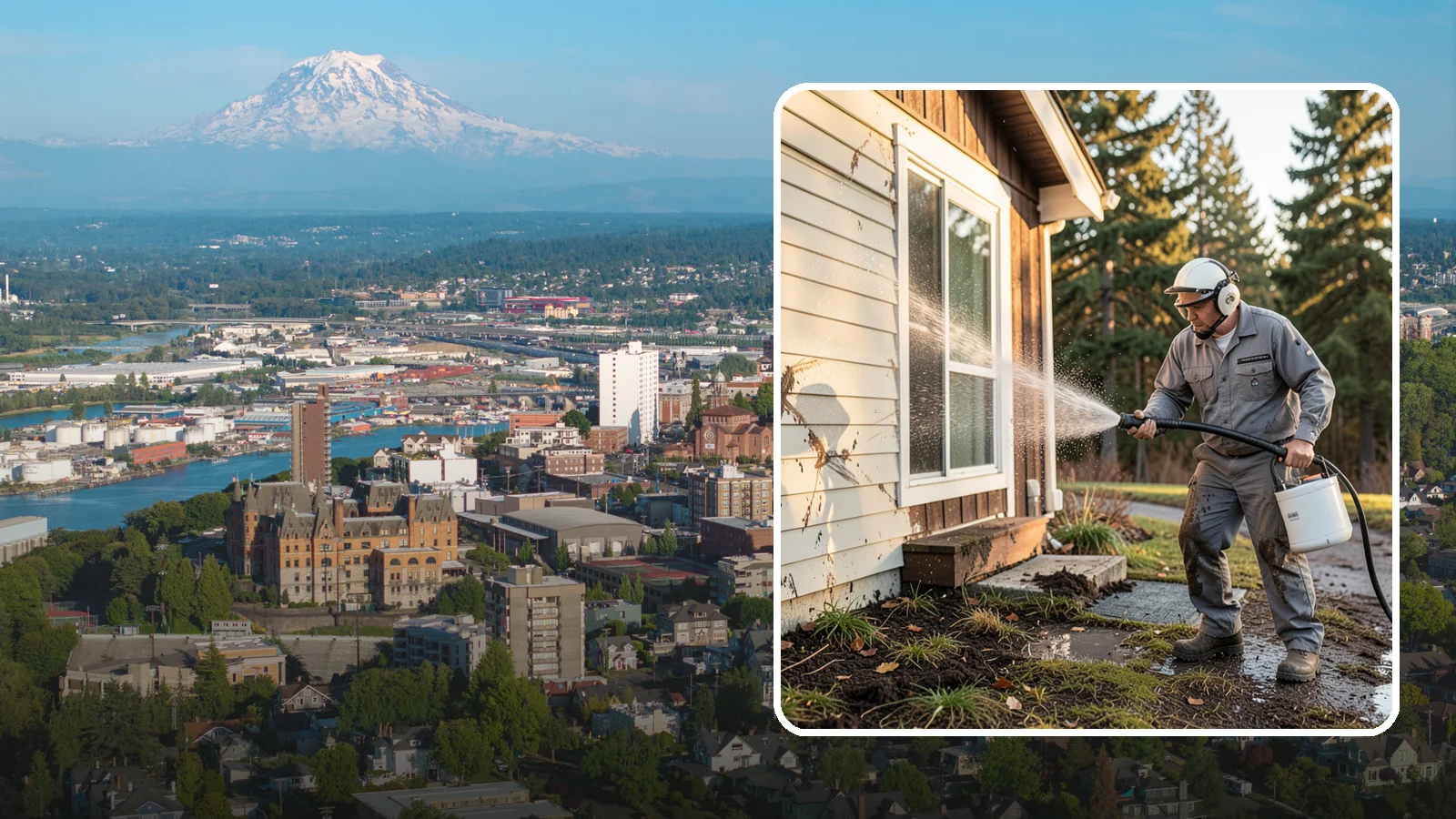 Storm Cleanup Washing in Tacoma, Pierce County, WA - Storm cleanup washing removes the mud, debris streaks, and organic mess left across your property after a Northwest windstorm or...
