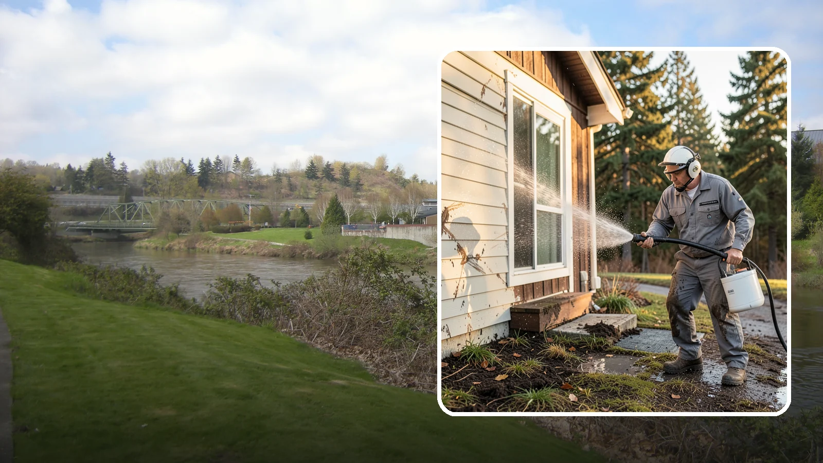 Storm Cleanup Washing in Tukwila, King County, WA - Storm cleanup washing removes the mud, debris streaks, and organic mess left across your property after a Northwest windstorm or...
