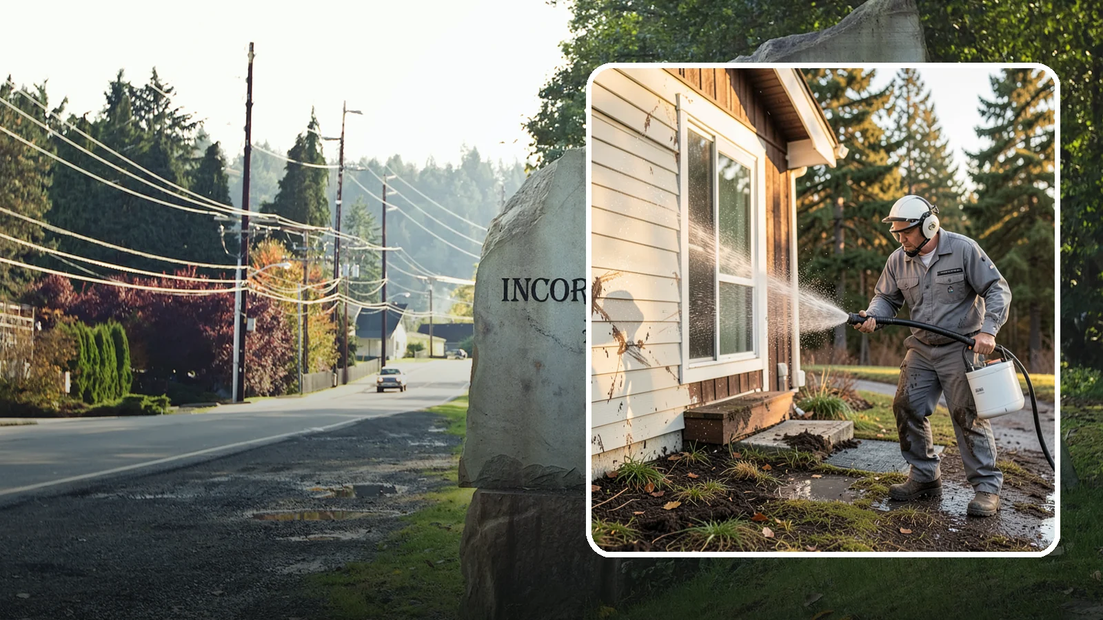 Storm Cleanup Washing in Wilkeson, Pierce County, WA - Storm cleanup washing removes the mud, debris streaks, and organic mess left across your property after a Northwest windstorm or...