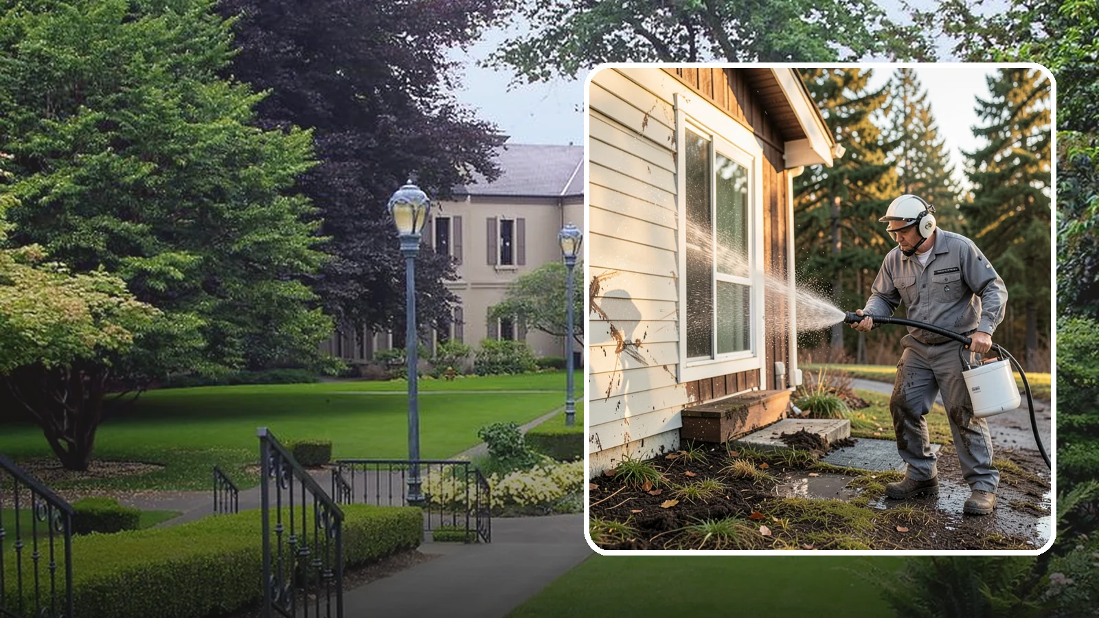 Storm Cleanup Washing in Woodinville, King County, WA - Storm cleanup washing removes the mud, debris streaks, and organic mess left across your property after a Northwest windstorm or...