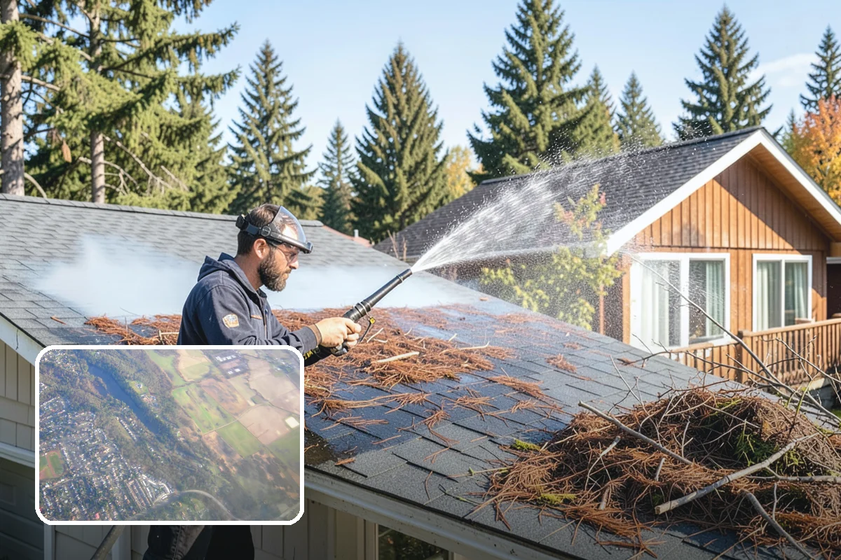 Storm Window Cleaning in Algona, King County, WA - Cleans both the storm panel and the primary glass