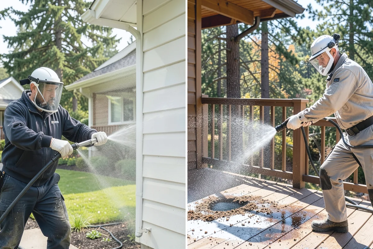 Storm Window Cleaning in Bonney Lake, Pierce County, WA - Remove or open the storm panel for access