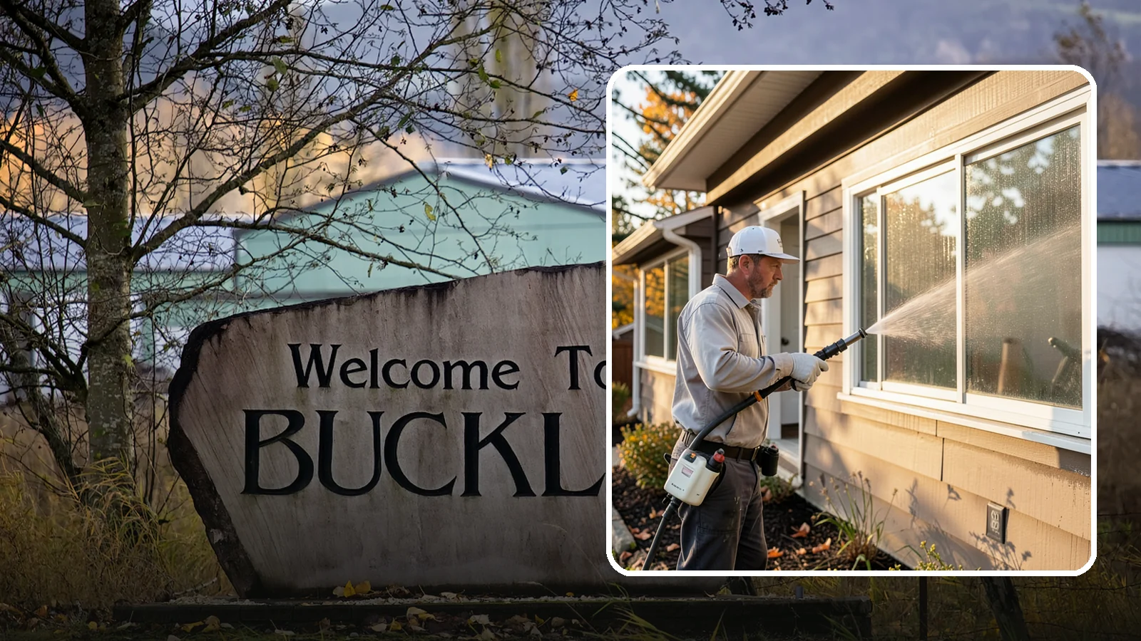 Storm Window Cleaning in Buckley, Pierce County, WA - Cleaning of storm windows and the trapped grime between the storm panel and the primary glass.
