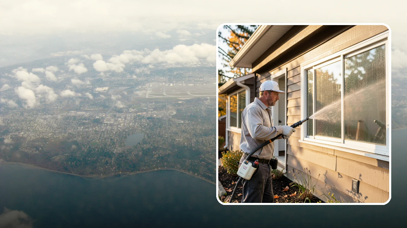 Storm Window Cleaning in Burien, King County, WA - Cleaning of storm windows and the trapped grime between the storm panel and the primary glass.