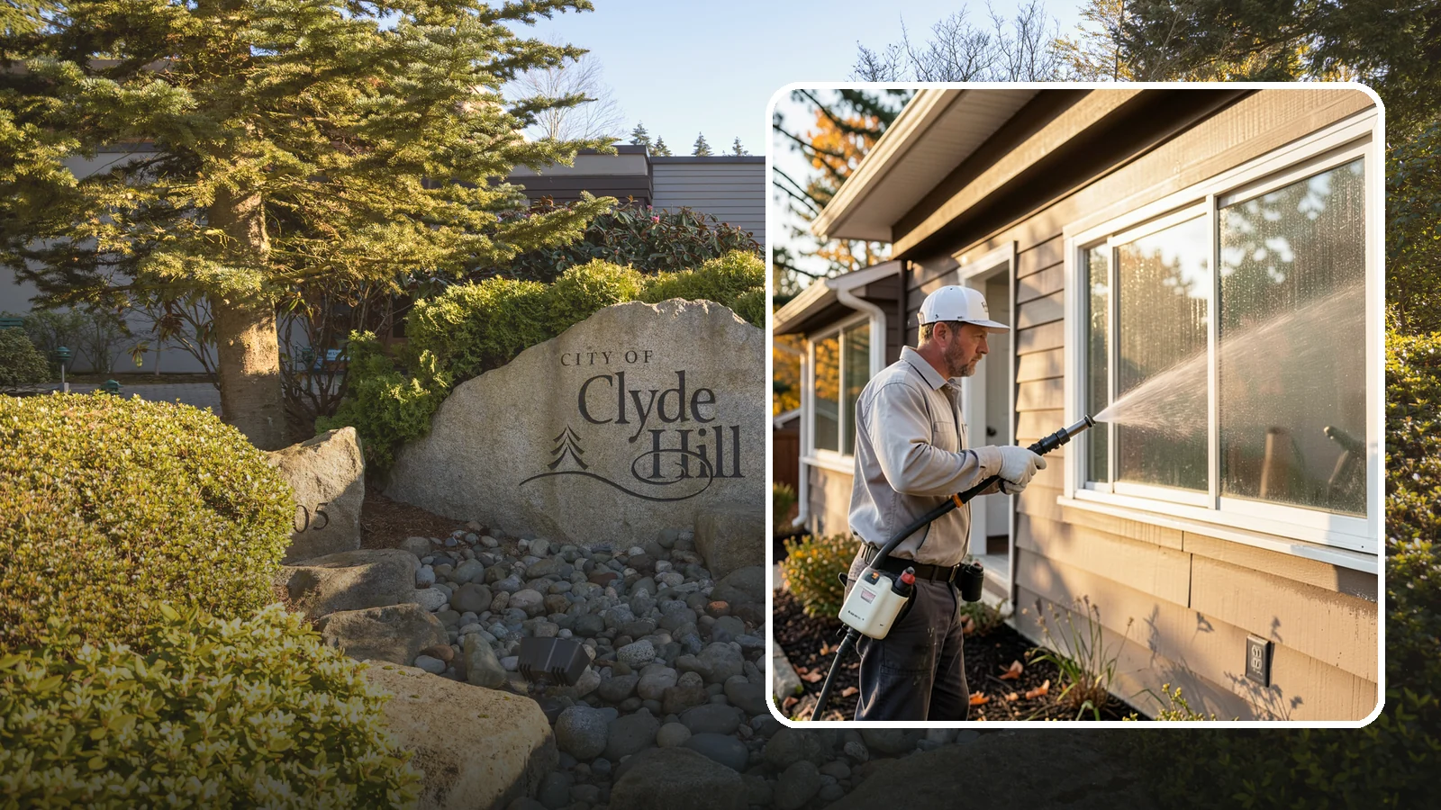 Storm Window Cleaning in Clyde Hill, King County, WA - Cleaning of storm windows and the trapped grime between the storm panel and the primary glass.