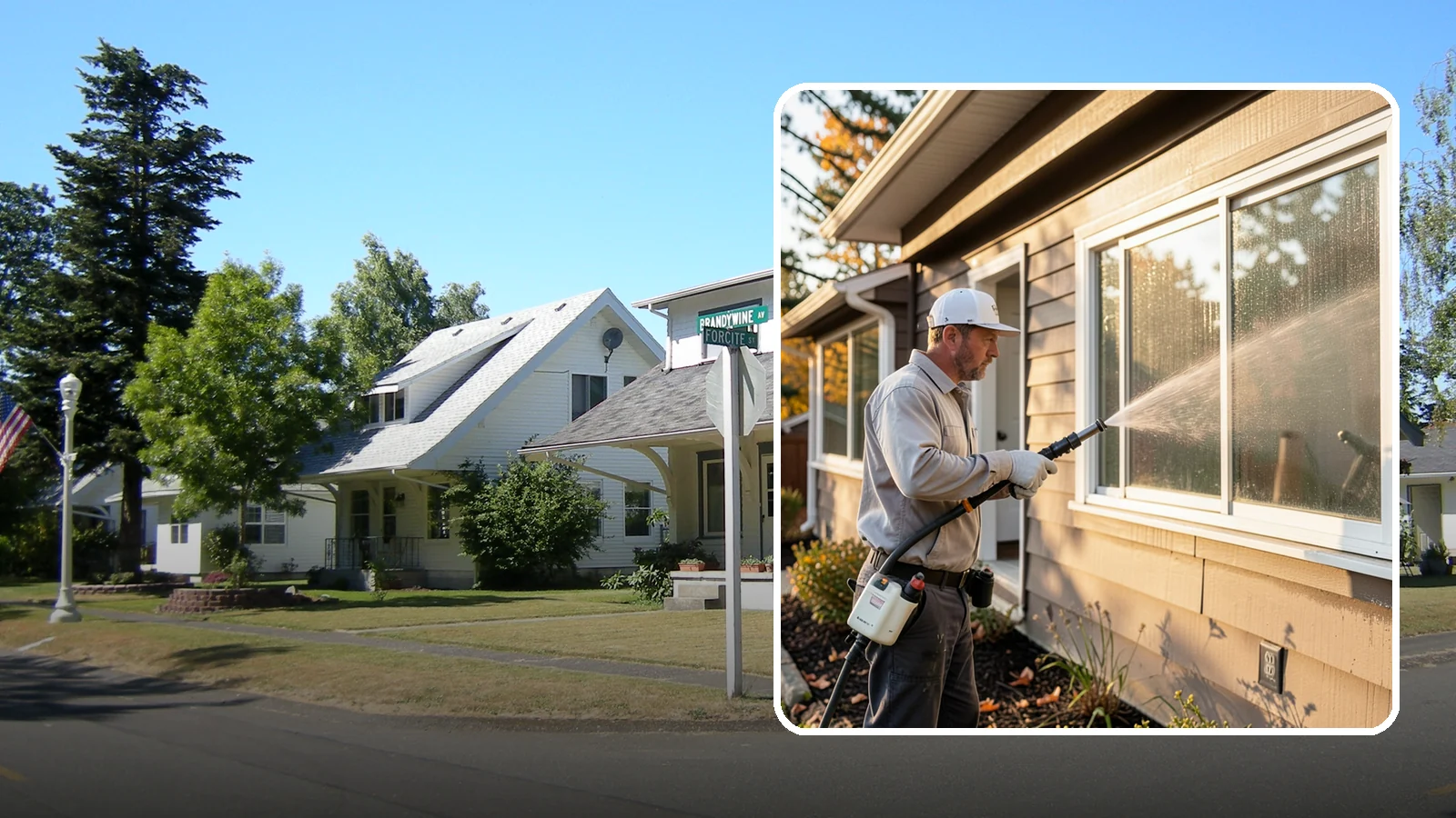 Storm Window Cleaning in DuPont, Pierce County, WA - Cleaning of storm windows and the trapped grime between the storm panel and the primary glass.