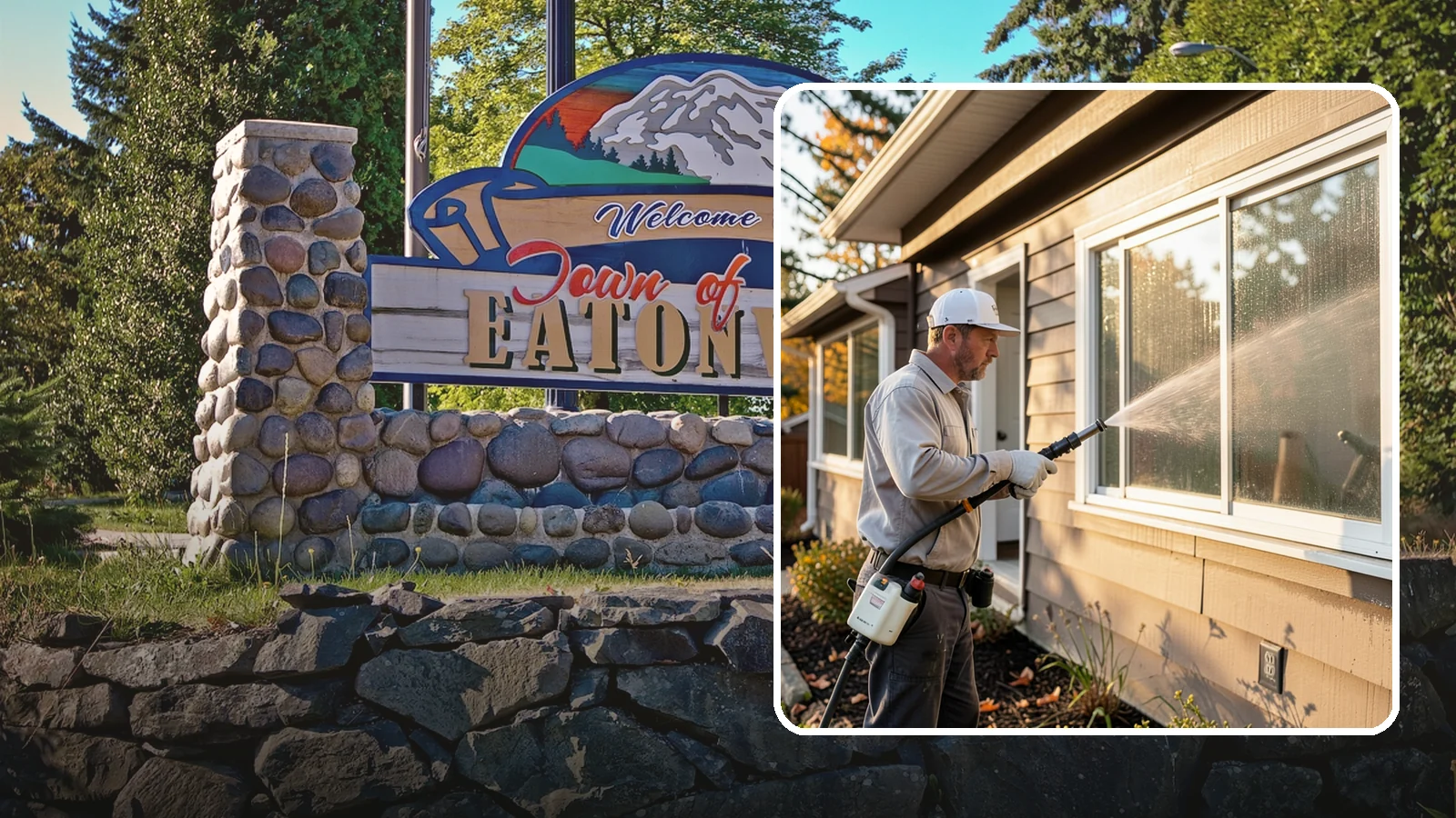 Storm Window Cleaning in Eatonville, Pierce County, WA - Cleaning of storm windows and the trapped grime between the storm panel and the primary glass.