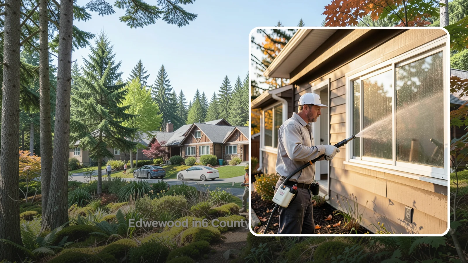 Storm Window Cleaning in Edgewood, Pierce County, WA - Cleaning of storm windows and the trapped grime between the storm panel and the primary glass.