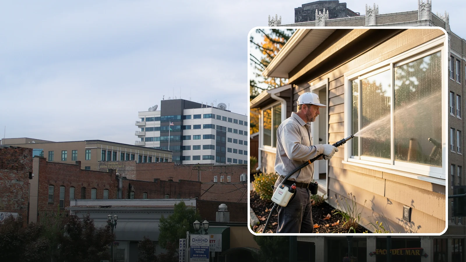 Storm Window Cleaning in Everett, Snohomish County, WA - Cleaning of storm windows and the trapped grime between the storm panel and the primary glass.