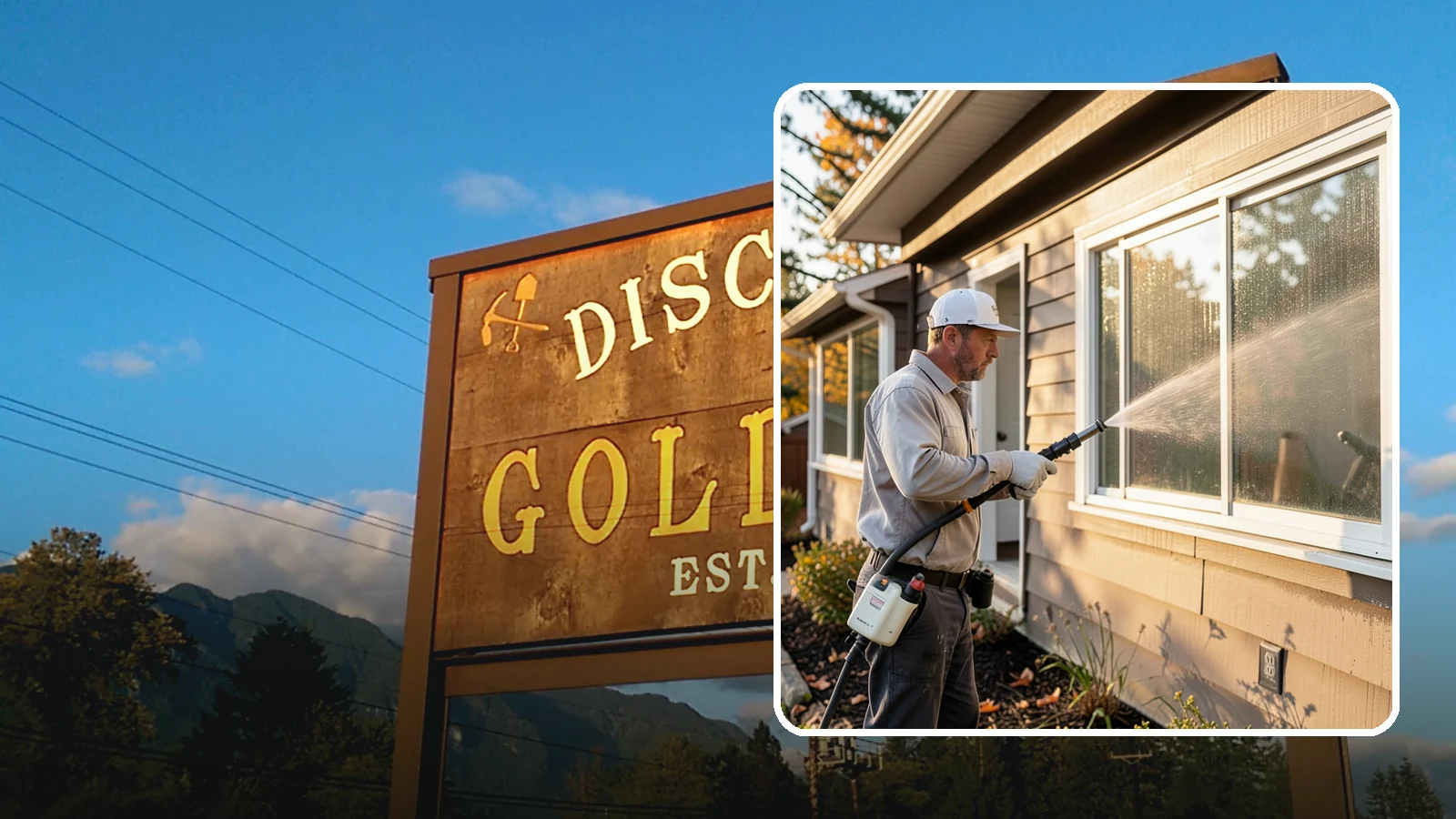 Storm Window Cleaning in Gold Bar, Snohomish County, WA - Cleaning of storm windows and the trapped grime between the storm panel and the primary glass.
