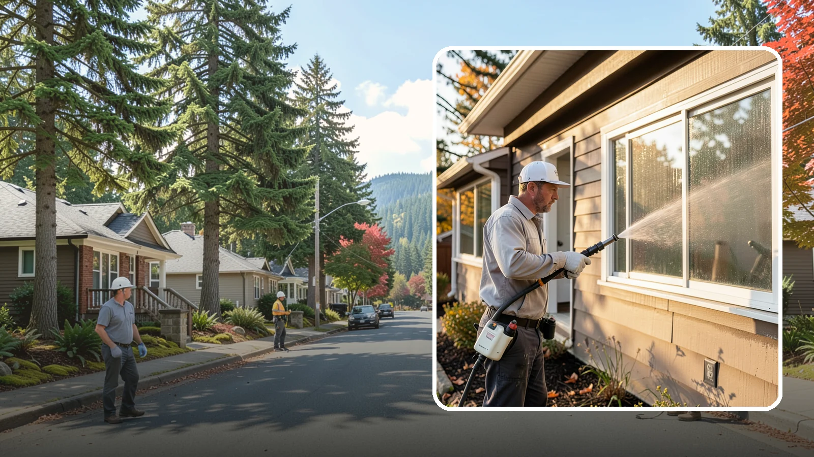 Storm Window Cleaning in Hunts Point, King County, WA - Cleaning of storm windows and the trapped grime between the storm panel and the primary glass.