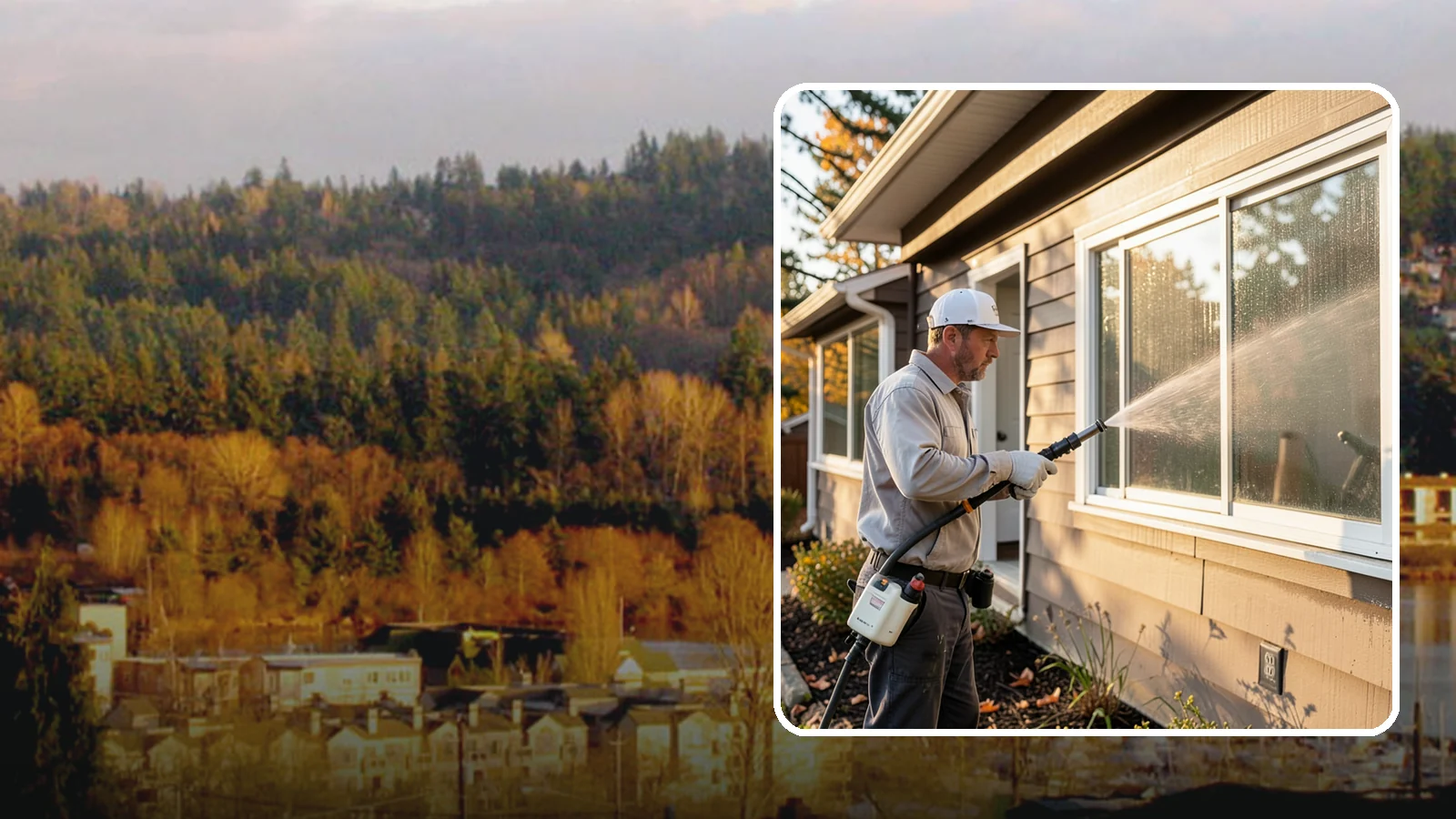 Storm Window Cleaning in Kenmore, King County, WA - Cleaning of storm windows and the trapped grime between the storm panel and the primary glass.