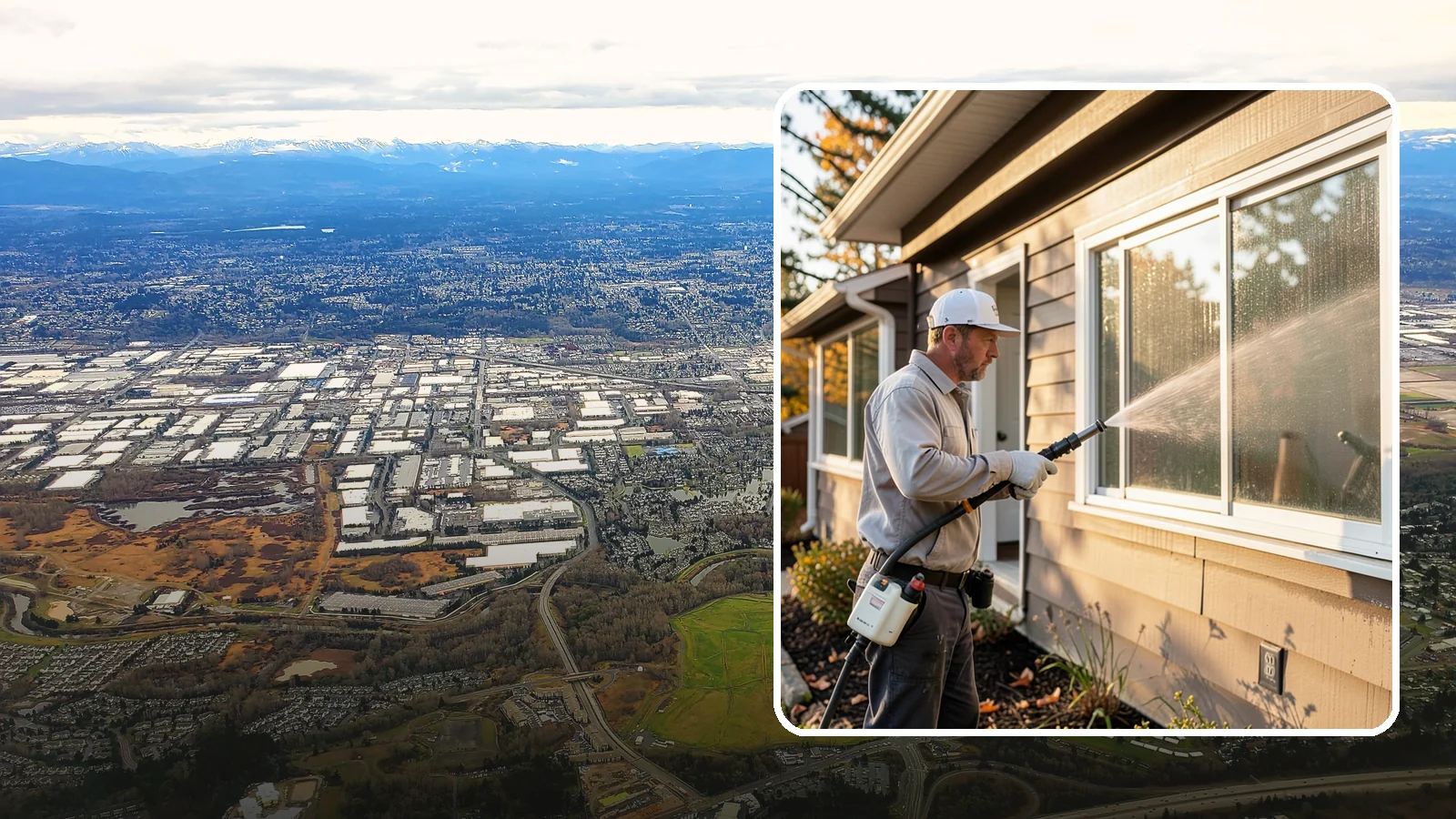 Storm Window Cleaning in Kent, King County, WA - Cleaning of storm windows and the trapped grime between the storm panel and the primary glass.