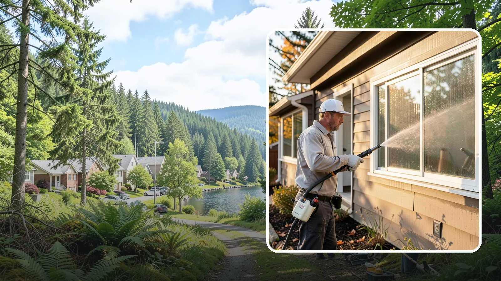 Storm Window Cleaning in Lake Forest Park, King County, WA - Cleaning of storm windows and the trapped grime between the storm panel and the primary glass.