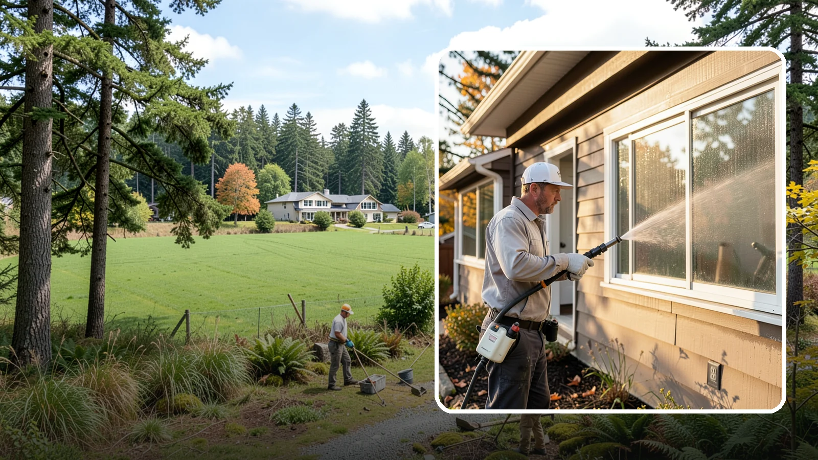 Storm Window Cleaning in Lyman, Skagit County, WA - Cleaning of storm windows and the trapped grime between the storm panel and the primary glass.