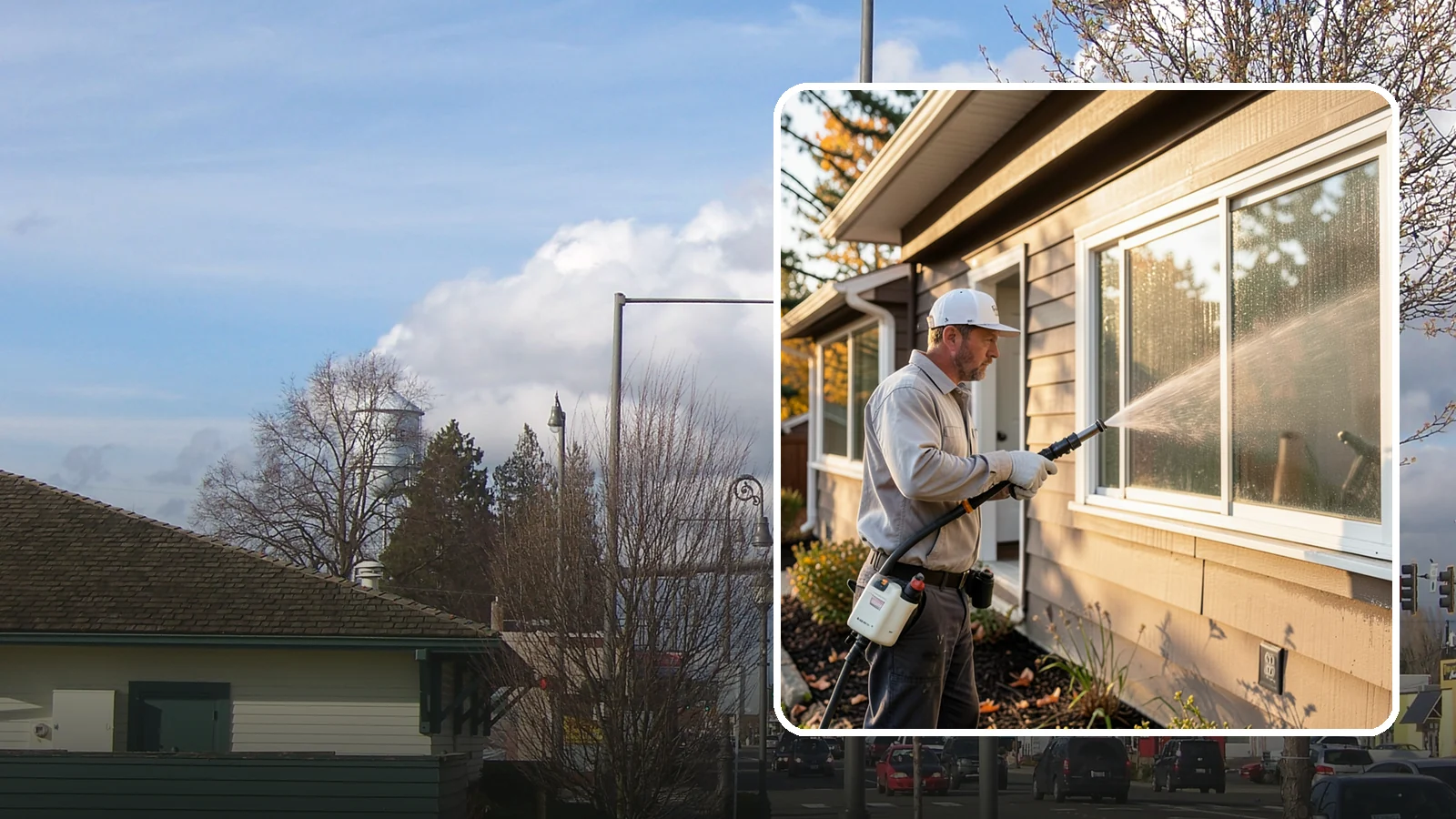 Storm Window Cleaning in Marysville, Snohomish County, WA - Cleaning of storm windows and the trapped grime between the storm panel and the primary glass.