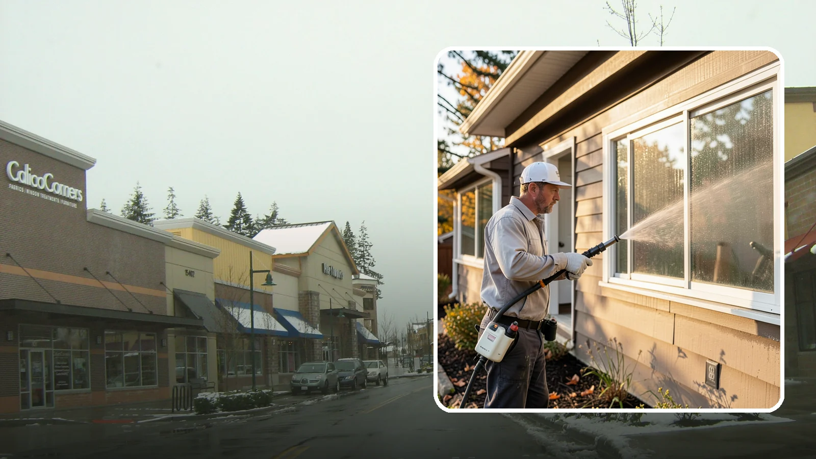 Storm Window Cleaning in Mill Creek, Snohomish County, WA - Cleaning of storm windows and the trapped grime between the storm panel and the primary glass.