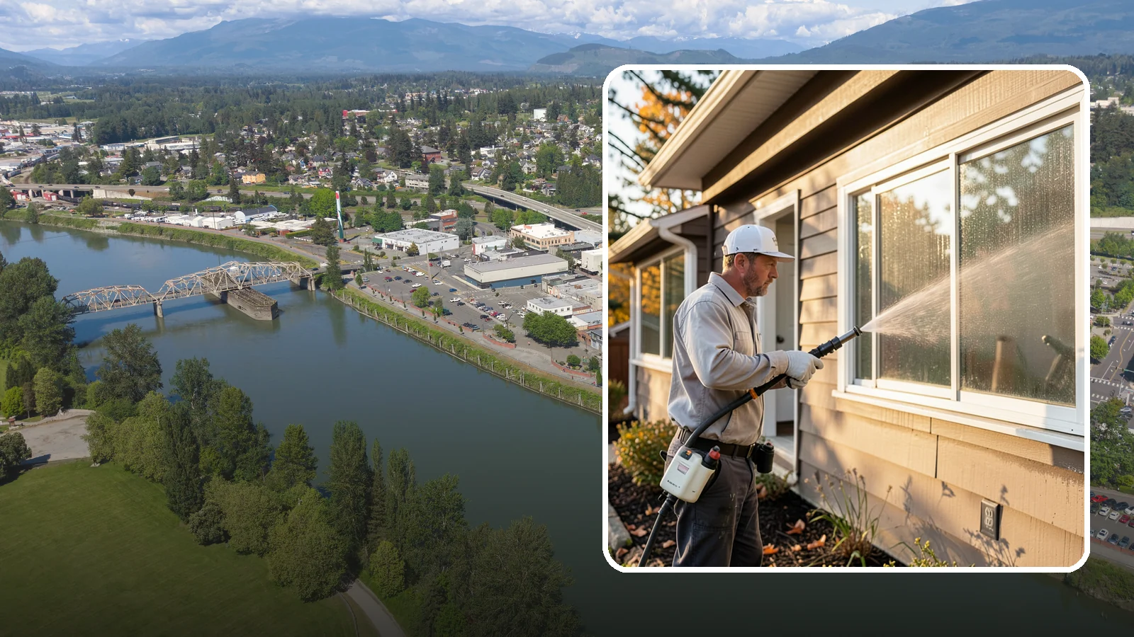 Storm Window Cleaning in Mount Vernon, Skagit County, WA - Cleaning of storm windows and the trapped grime between the storm panel and the primary glass.