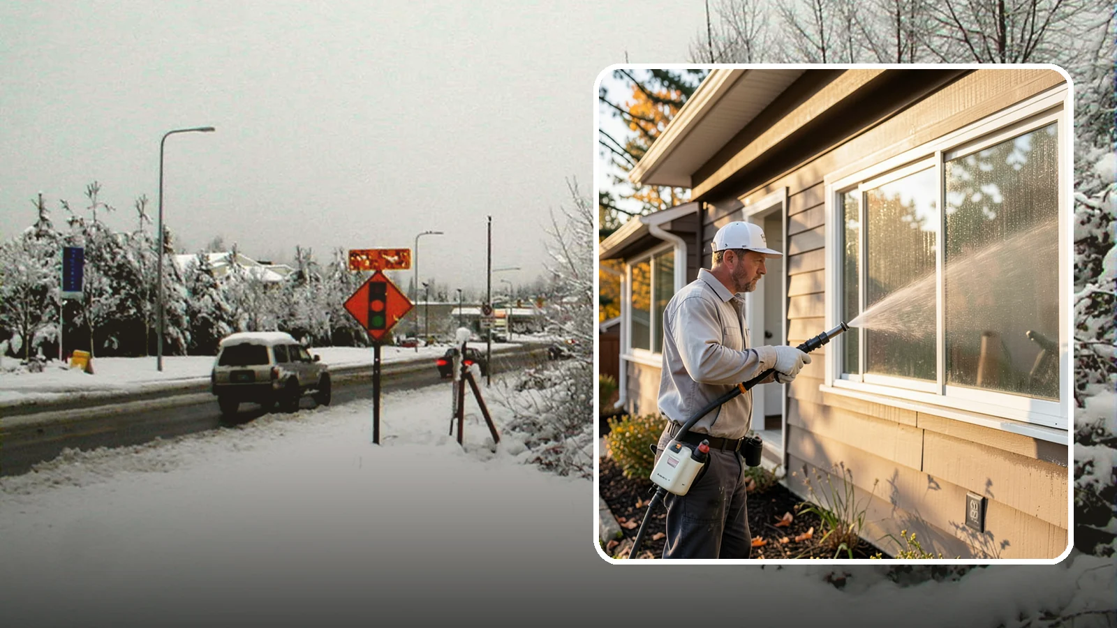 Storm Window Cleaning in Newcastle, King County, WA - Cleaning of storm windows and the trapped grime between the storm panel and the primary glass.