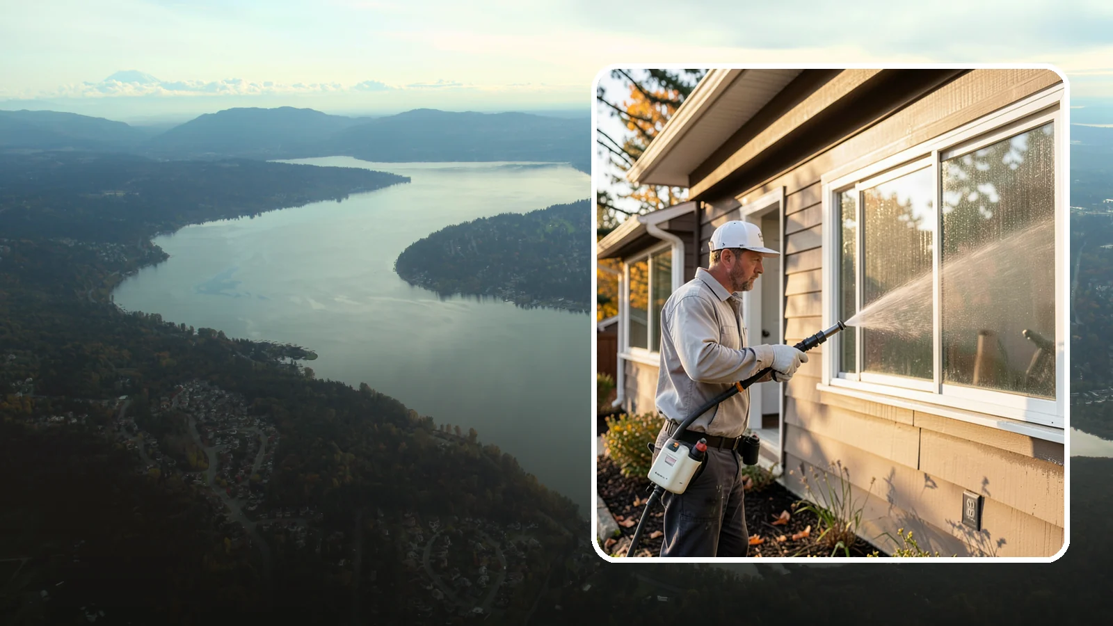 Storm Window Cleaning in Sammamish, King County, WA - Cleaning of storm windows and the trapped grime between the storm panel and the primary glass.