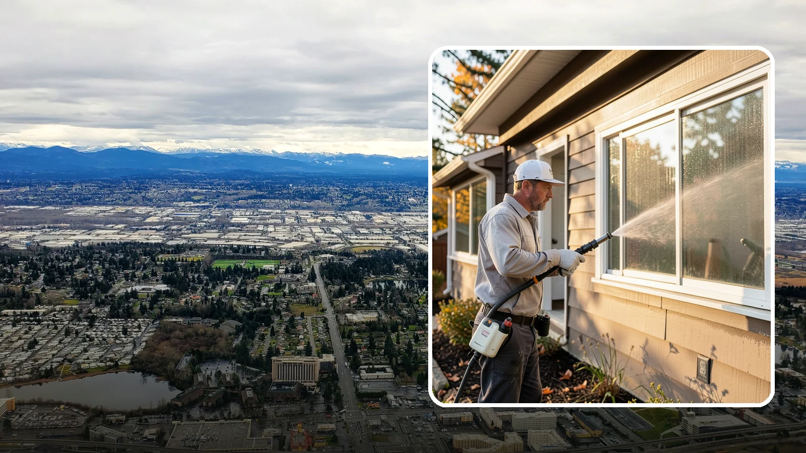 Storm Window Cleaning in SeaTac, King County, WA - Cleaning of storm windows and the trapped grime between the storm panel and the primary glass.